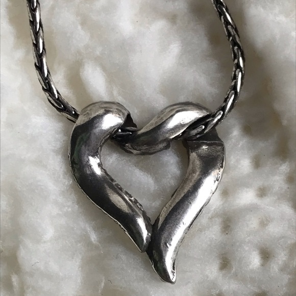 Vintage Brighton Silver Gold Heart Necklace & Earrings Set - Picture 5 of 5